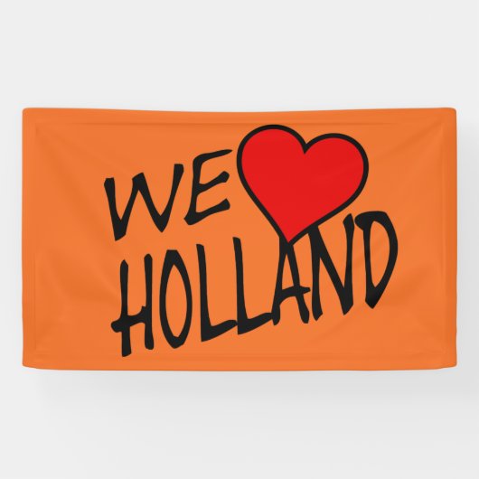 We Heart Holland op onze buik Spandoek (Horizontaal)
