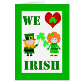 We Heart / Love Irish, St. Patrick's Day, Cute (Voorkant)