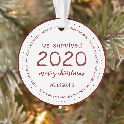 We hebben 2020 Naam Acryl overleefd Ornament (Boom)