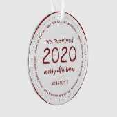 We hebben 2020 Naam Acryl overleefd Ornament (voorkant)