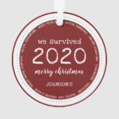 We hebben 2020 Naam Acryl overleefd Ornament (achterkant)