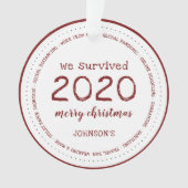 We hebben 2020 Naam Acryl overleefd Ornament (voorkant)