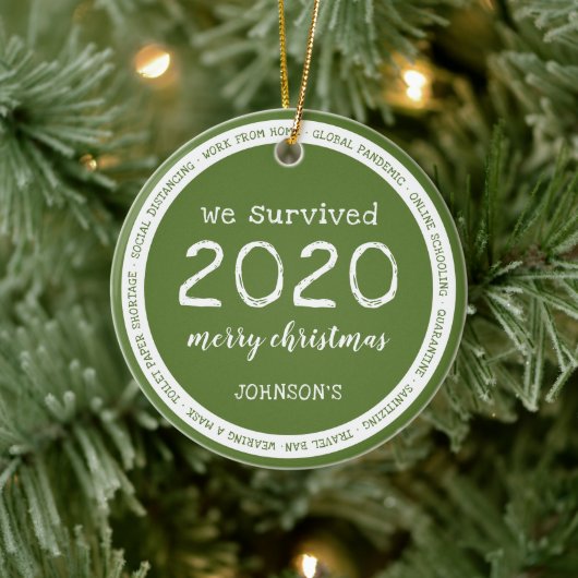 We hebben 2020 Naam Groen overleefd Keramisch Ornament (Boom)