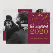 We hebben 2020 overleefd! Aangepaste kerstfoto Feestdagenkaart (Voorkant / Achterkant)