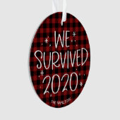 We hebben 2020 overleefd Funny Covid-pandemie Kers Ornament (voorkant)