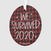 We hebben 2020 overleefd Funny Covid-pandemie Kers Ornament (voorkant)