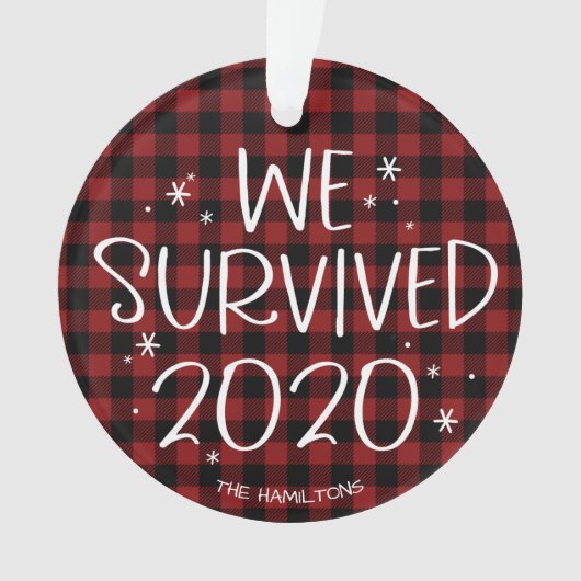We hebben 2020 overleefd Funny Covid-pandemie Kers Ornament (voorkant)