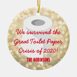 We hebben 2020 overleefd! Funny Quarantine Photo G Keramisch Ornament