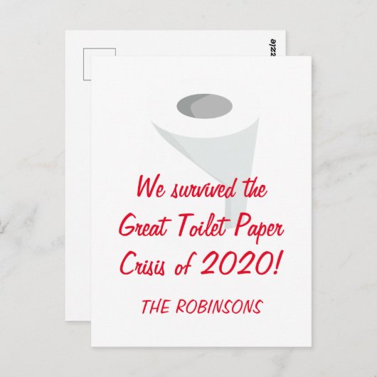 We hebben 2020 overleefd! Naam Funny Quarantine Briefkaart (Voorkant / Achterkant)