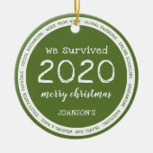 We hebben 2020 overleefd naam groen keramisch ornament (Voorkant)