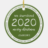 We hebben 2020 overleefd naam groen keramisch ornament (Achterkant)