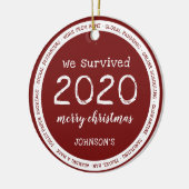 We hebben 2020 overleefd Naam Keramisch Ornament (Links)