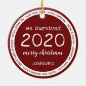 We hebben 2020 overleefd Naam Keramisch Ornament (Achterkant)