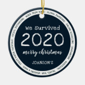 We hebben 2020 overleefd naam marineblauw keramisch ornament (Voorkant)