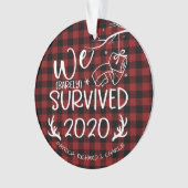 We hebben 2020 overleefd Schattig Grappig Covid Ke Ornament (voorkant)
