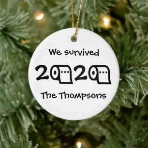 We hebben 2020-toiletpapier overleven keramisch ornament