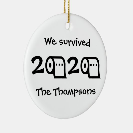 We hebben 2020-toiletpapier overleven keramisch ornament (Rechts)