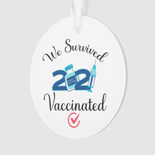 We hebben 2021 gevaccineerde vreemde quarantaine o ornament (voorkant)