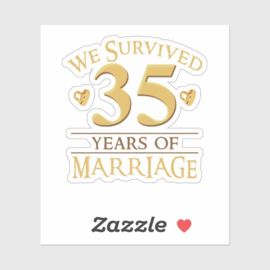We hebben 35 jaar overleven van het huwelijk, 35e sticker (Vel)