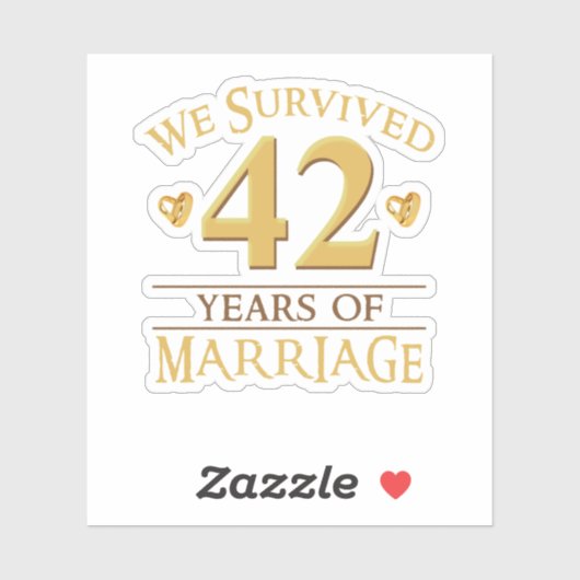 We hebben 42 jaar overleven van het huwelijk... pa sticker (Vel)