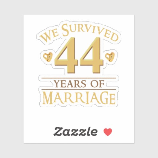 We hebben 44 jaar overleven van het huwelijk... 44 sticker (Vel)