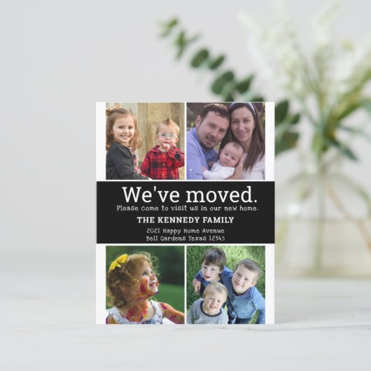 We hebben 4 foto's Collage Black en White Moving v (Staand voorkant)