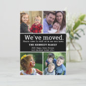 We hebben 4 foto's Collage Black en White Moving v Aankondiging (Staand voorkant)