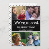 We hebben 4 foto's Collage Black en White Moving v Aankondiging (Voorkant / Achterkant)