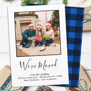 We hebben Aangepaste foto Blue Pset Holiday Moving Aankondiging
