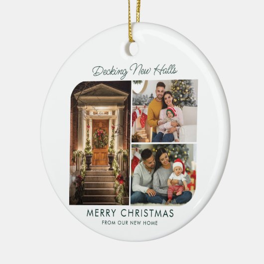 We hebben Adres Foto Collage Kerstbeweging gemaakt Keramisch Ornament (Links)