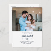 We hebben adreswijziging verplaatst aankondigingskaart (Voorkant / Achterkant)