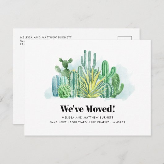 We hebben adreswijziging verplaatst aankondigingskaart (Voorkant / Achterkant)