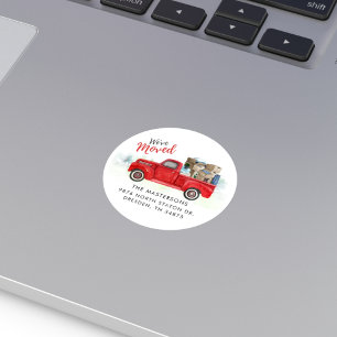 We hebben adreswijziging verplaatst ronde sticker