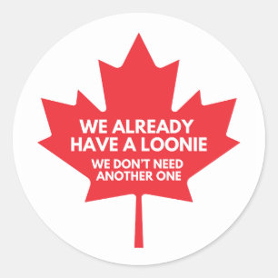 We hebben al een Loonie Classic Round Sticker