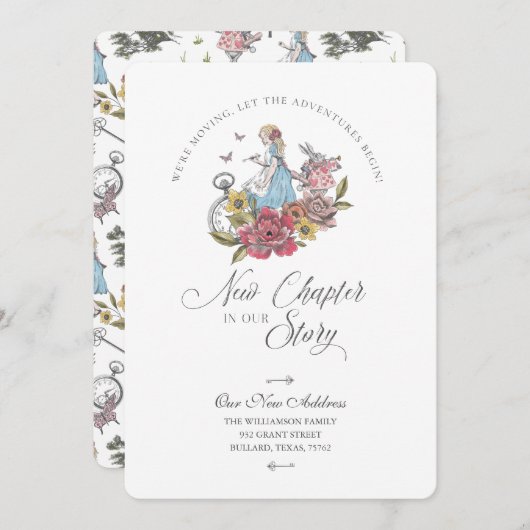 We hebben Alice in Wonderland verplaatst Aankondiging (Voorkant / Achterkant)