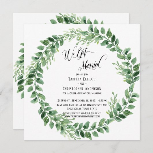 We hebben alleen gehuwde groene Wreate Reception. Kaart (Voorkant / Achterkant)