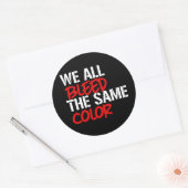 We hebben allemaal dezelfde kleur afgeblazen ronde sticker (Envelop)