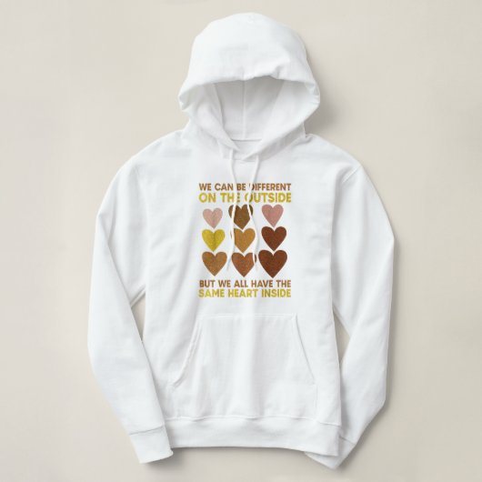 We hebben allemaal hetzelfde hart hoodie (Design voorkant)