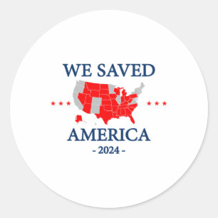 We hebben Amerika 2024 gered Ronde Sticker