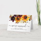 We hebben Autumn Boho Zonnebloemen verplaatst Aankondiging (Voorkant)