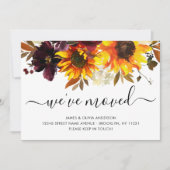 We hebben Autumn Sunflower New Home Foto Moving Aankondiging (Voorkant)