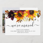 We hebben Autumn Sunflower New Home Foto Moving Aankondiging (Voorkant / Achterkant)