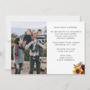 We hebben Autumn Sunflower New Home Foto Moving Aankondiging