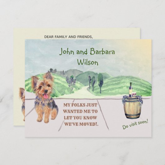 We hebben Avatar Family Dog Makes Moving Aankondiging (Voorkant / Achterkant)