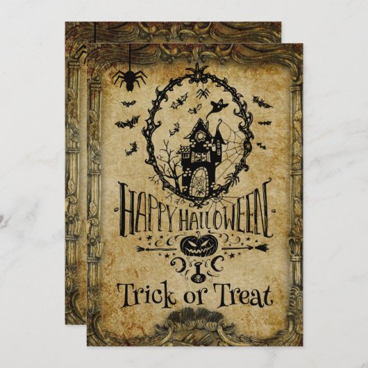 We hebben Batty Halloween Party uitnodiging (Voorkant / Achterkant)