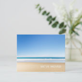 We hebben Beach Home New Address verplaatst Aankondiging (Staand voorkant)