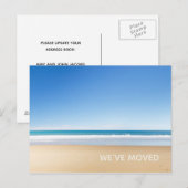 We hebben Beach Home New Address verplaatst Aankondigingskaart (Voorkant / Achterkant)