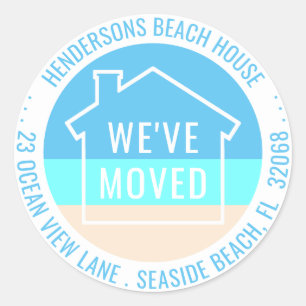We hebben Beach House chique retouradreslabels ver Ronde Sticker