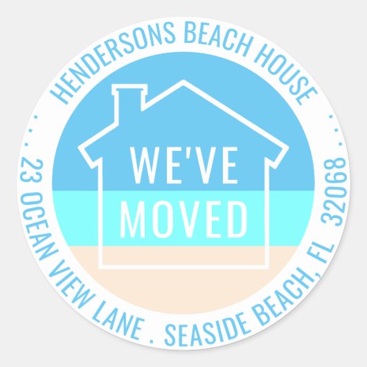 We hebben Beach House chique retouradreslabels ver Ronde Sticker (Voorkant)