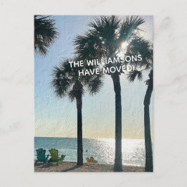We hebben Beach Palm Trees Budget Move verplaatst Aankondigingskaart